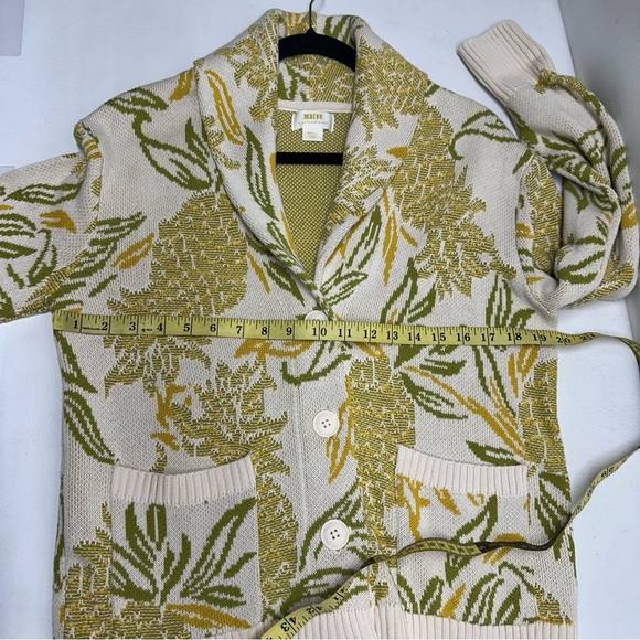 Maeve Anthropologie Sweater Womens Sz S Pineapple Print Tapestry Cardigan - Picture 6 of 10